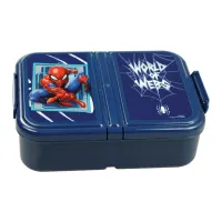 Marvel Spiderman Lunchbox & Aluminium Drinkfles Set – World of Web – Blauw 